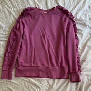 Kate Spade Ruffle Pink Pansy Sweatshirt